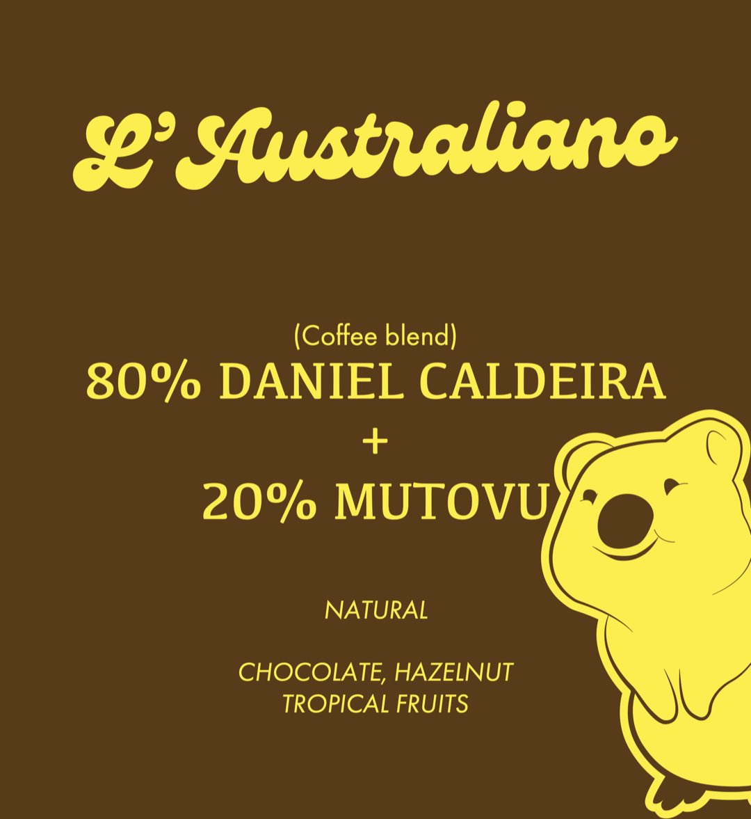 Etichetta di L’Australiano, la miscela di MANLY The Office